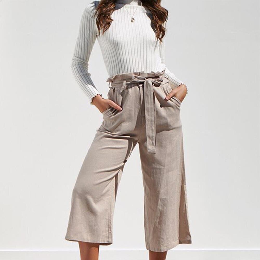 loose high waist wide leg trousers