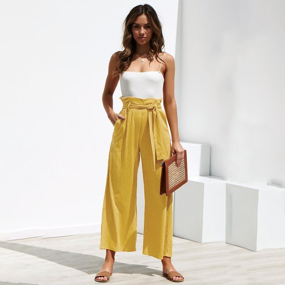 loose high waist wide leg trousers