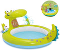 Inflatable Swimming Pool for Kids Outdoor Garden Crocodile Paddling Pool with Slide Inflatable Play Center