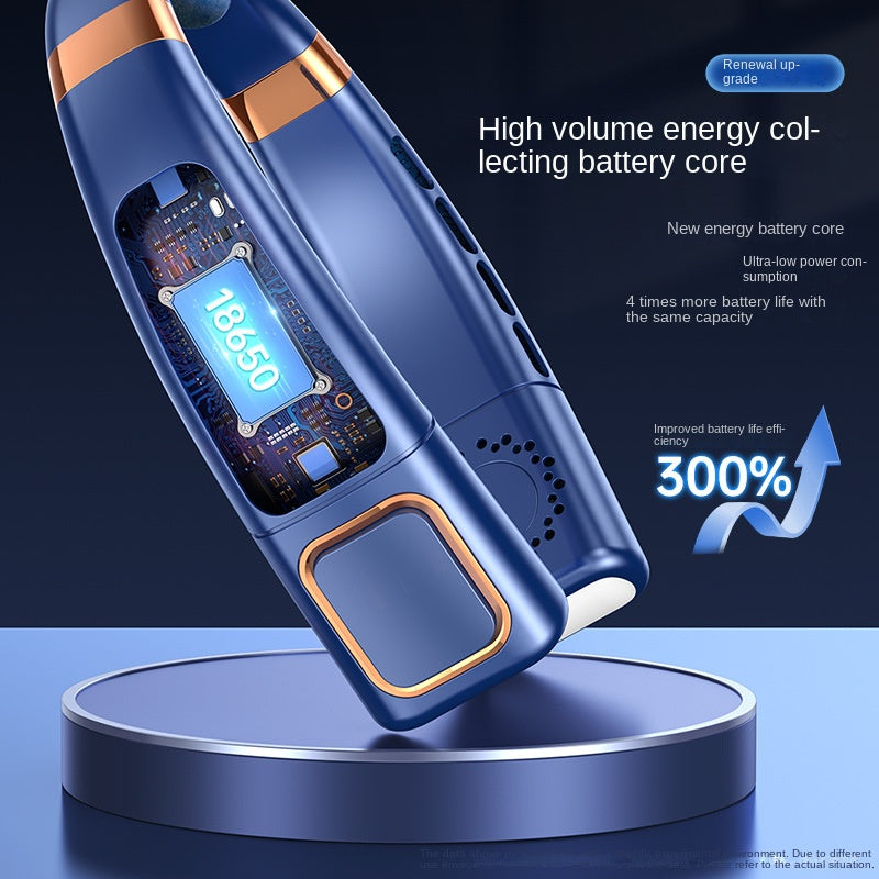 Portable Hanging Neck Fan USB Handheld Silent Small Electric Fan Multi-functional Leafless Mini With Lighting LED Digital Display