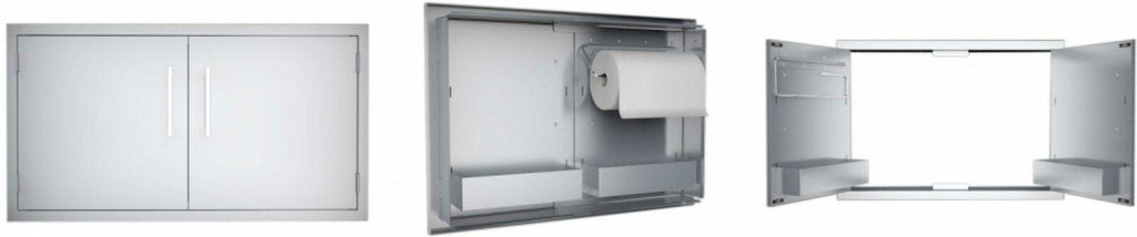 B-DD42 Double Raised Doors for Stone Island with Shelves, 42-Inch