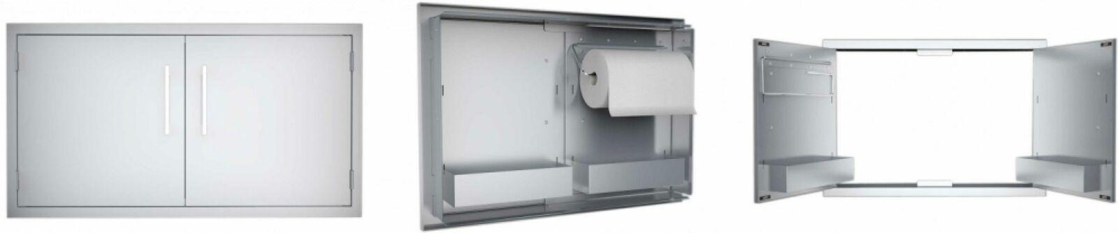 B-DD42 Double Raised Doors for Stone Island with Shelves, 42-Inch
