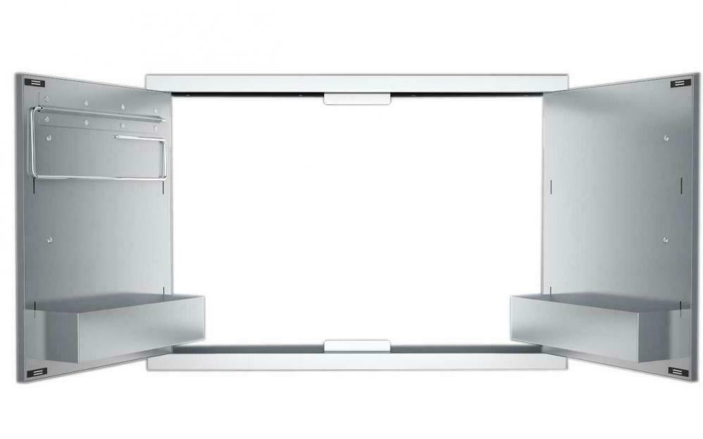 B-DD42 Double Raised Doors for Stone Island with Shelves, 42-Inch