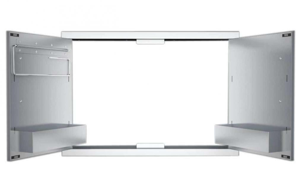 B-DD42 Double Raised Doors for Stone Island with Shelves, 42-Inch