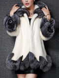 Hooded Asymmetric Hem Color Block Long Sleeve Coats