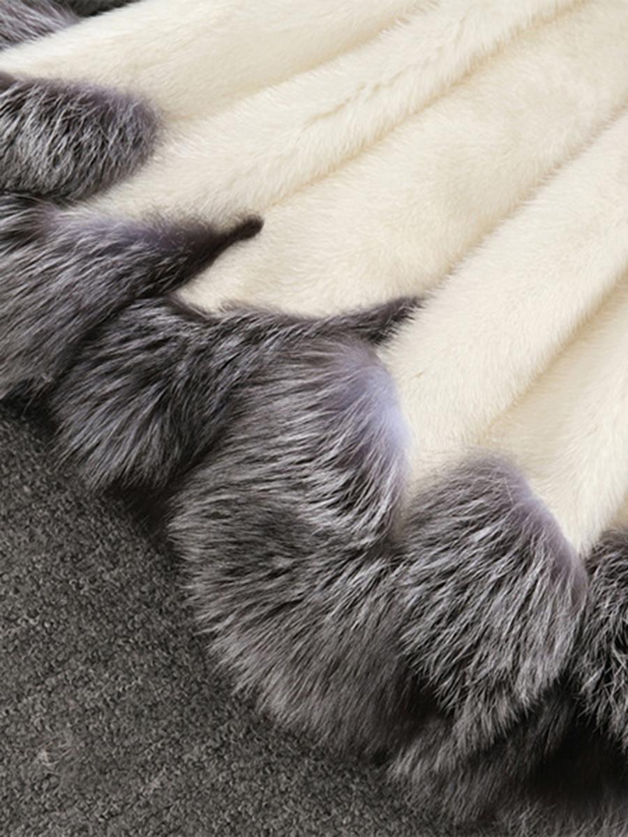 Hooded Asymmetric Hem Color Block Long Sleeve Coats