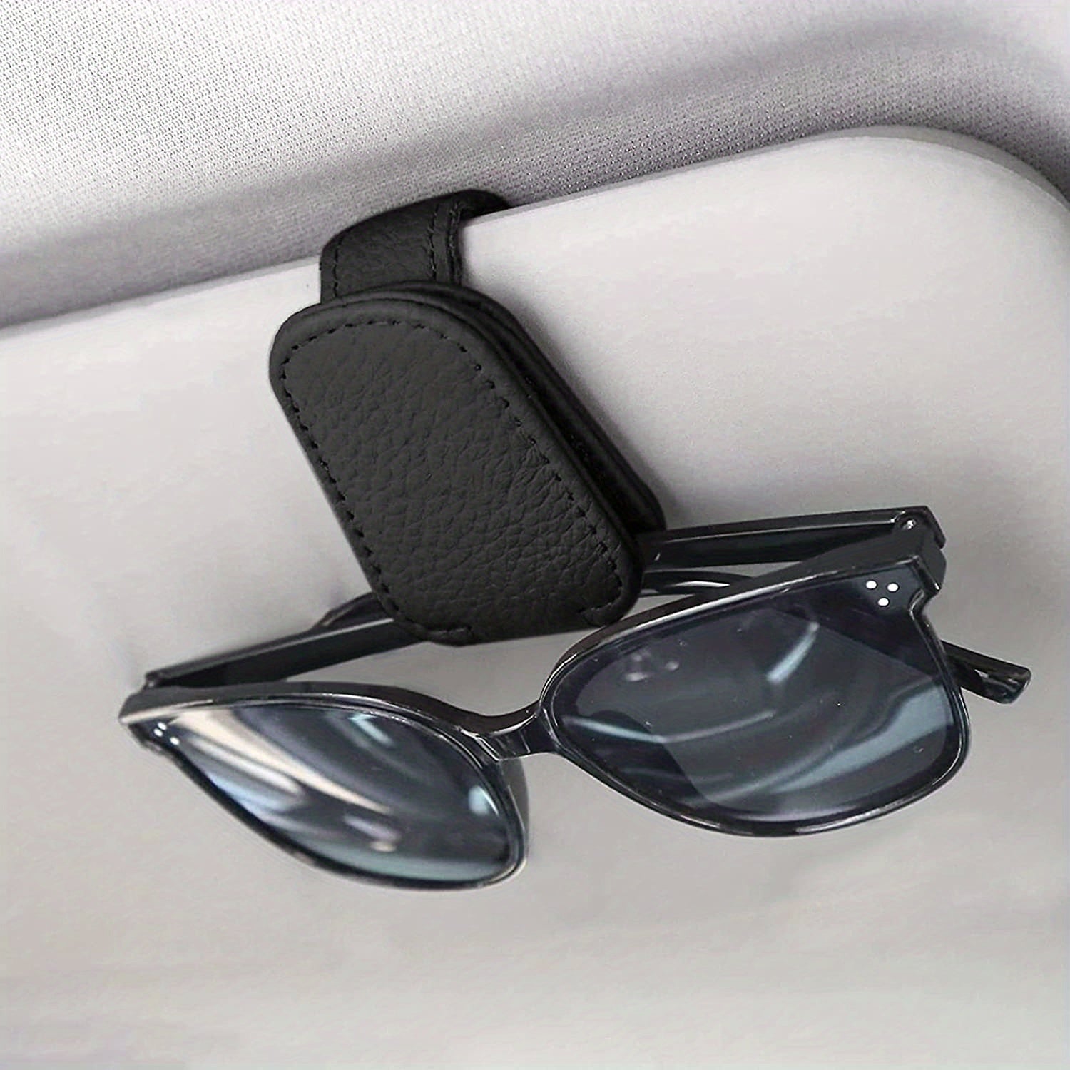 Sunglasses Holders For Car, Magnetic Genuine Leather Sunglasses Clip For Car Visor, Glasses Hanger Clip, Car Interior Visor Accessories