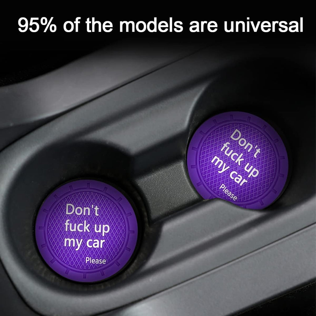 8sanlione Car Cup Coaster, 4Pcs 2.75 Inch Auto Cup Holder Insert Coasters, Anti-Slip Waterproof Embedded Drink Mat, Automotive Interior Accessories for Men and Women (D Deep Purple/4PCS)