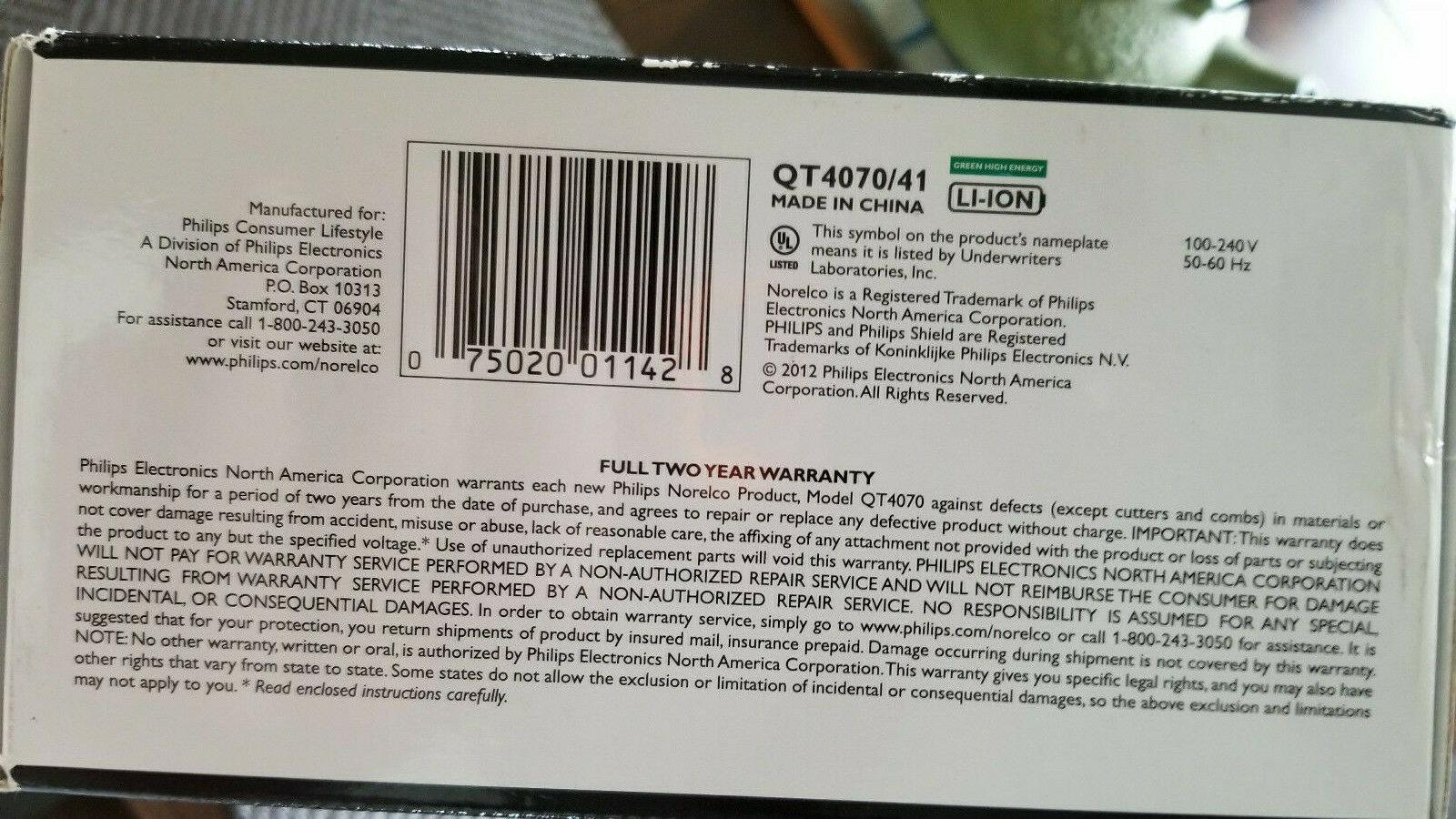 DISCONTINUED Philips Norelco BeardTrimmer 7300, Model # QT4070