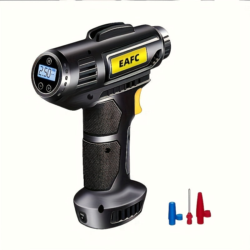 Portable Air Compressor: 150PSI Cordless Car Tire Inflator Pump With Pressure Gau&amp; Light - Perfect For Cars, Motorcycles &amp; Bicycles!