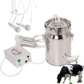 Wadoy Cow Goat MilMachine, Electric Vacuum Pulsation Pump Milker, 2 in 1 Goat Cow Milker Machine with Pulsator (7L)