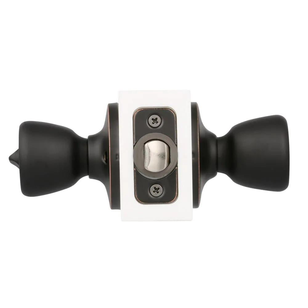Terrace Oil Rubbed Bronze Privacy Bed/Bath Door Knob with Universal 6-Way Latch (12-Pack)
