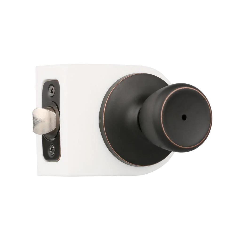 Terrace Oil Rubbed Bronze Privacy Bed/Bath Door Knob with Universal 6-Way Latch (12-Pack)