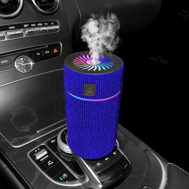 Luxury Rhinestone Car Diffuser Humidifier With LED Light Auto Air Purifier Aromatherapy Diffuser Air Freshener Car Accessories