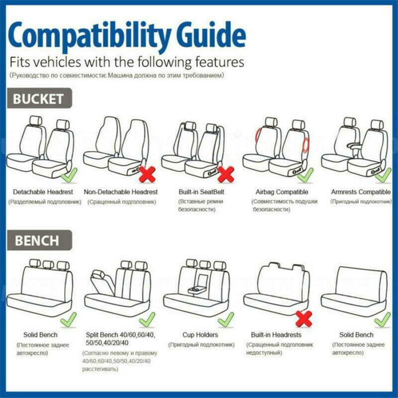 Car Front Rear Seat Cushion Protector Durable Polyester Set 5 Pcs