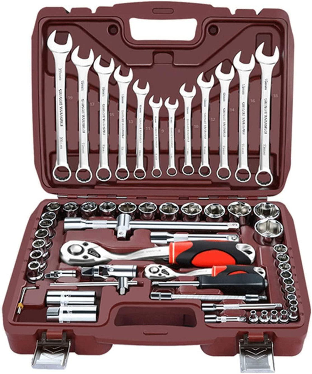 YUOP Hand Tools Socket Set Universal Car Repair Tool Ratchet Set Torque Wrench Combination Bit A Set of Keys Multifunction Tools (Color : 82pcs)