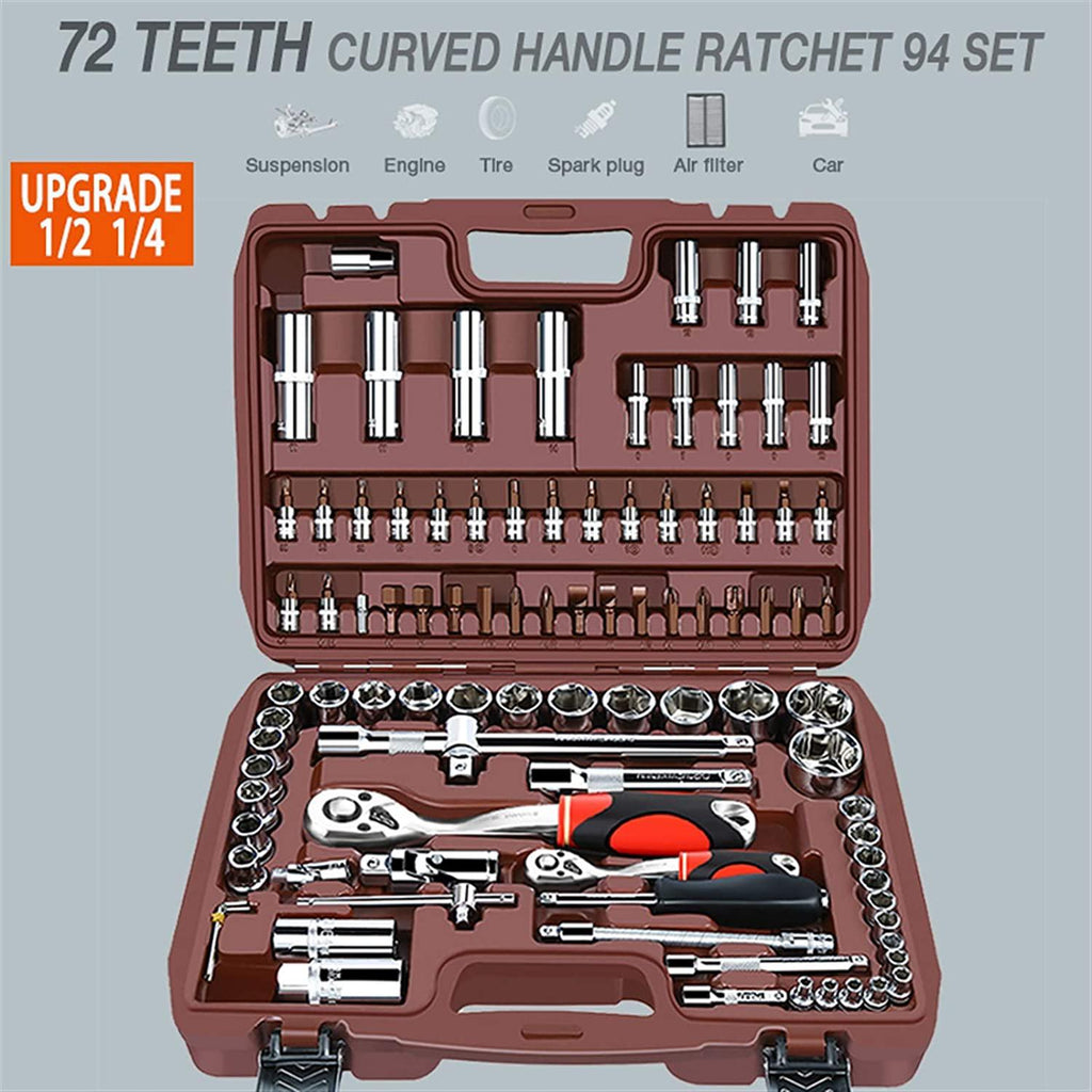 YUOP Hand Tools Socket Set Universal Car Repair Tool Ratchet Set Torque Wrench Combination Bit A Set of Keys Multifunction Tools (Color : 82pcs)