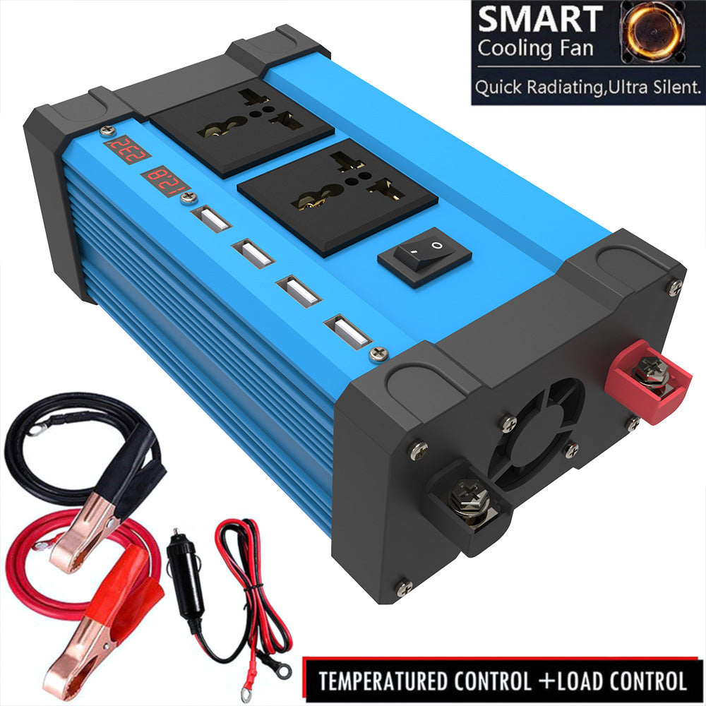400W Power Inverter: DC 12V to AC 110V with 2 Universal Sockets, 4 USB Chargers &amp; LED Display