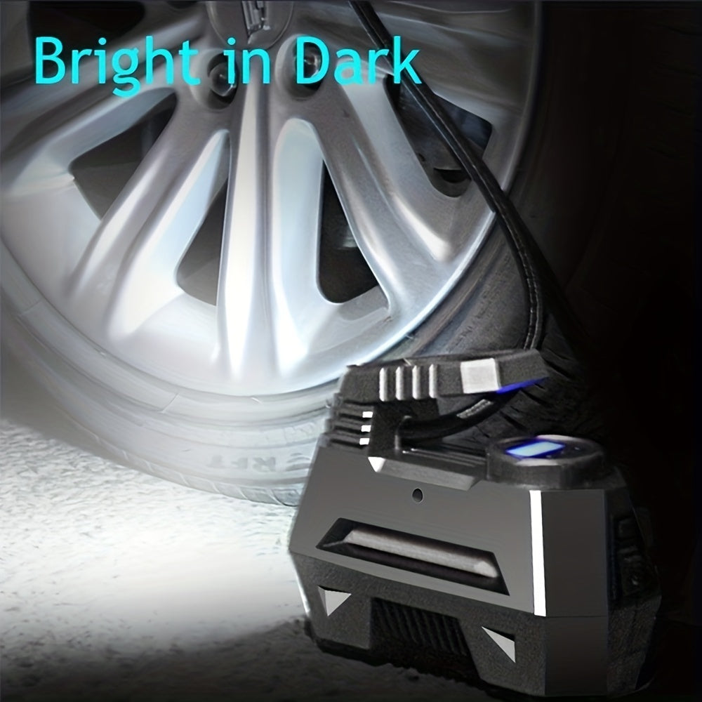 Auto Air Compressor For Tires, Inflator Car Tire Pump With Digital Display Pressure Gau150 Psi Bright Emergency Flashlight