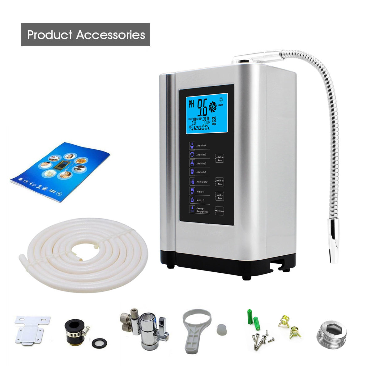 Alkaline Water Ionizer Hydrogen Generator Machine Purifier,Produces PH 3.5-10.5 Alkaline Acid Water Water Filter System For Home