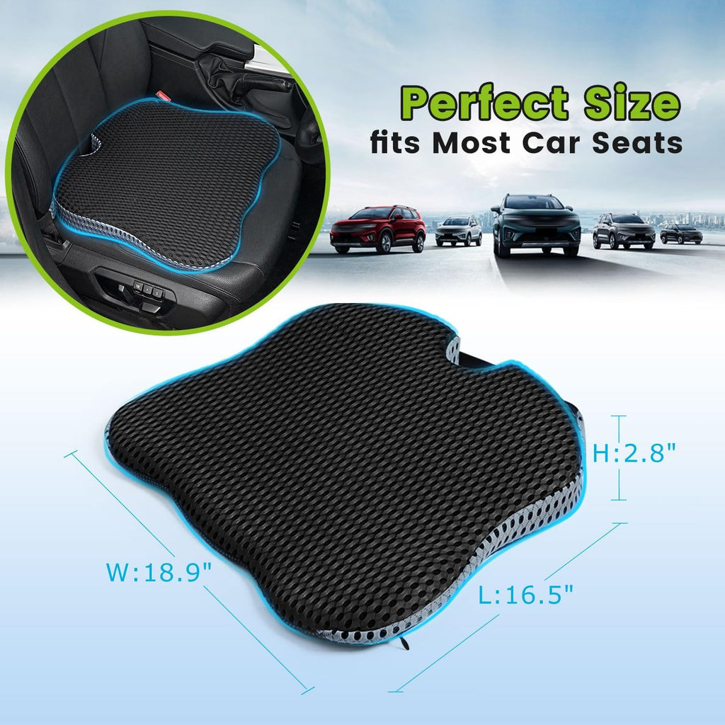 Dreamer Car Wedge Seat Cushion for Car Seat Driver/Passenger- Car Seat Cushions for Driving Improve Vision/Posture - Memory Foam Car Seat Cushion for Hip Pain (Mesh Cover,Black)