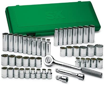 SK 4147 Super Set 47 Piece 1/2-Inch Drive 12 Point Standard and Deep Socket Set with 19 Piece 1/2-Inch to 1-1/8-Inch and 18 Piece 10-Millimeter to 19-Millimeter Socket Assortments