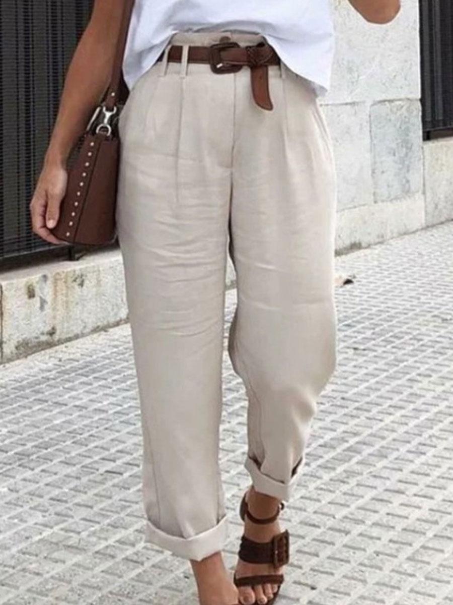 Casual Solid Color Loose Casual Pants
