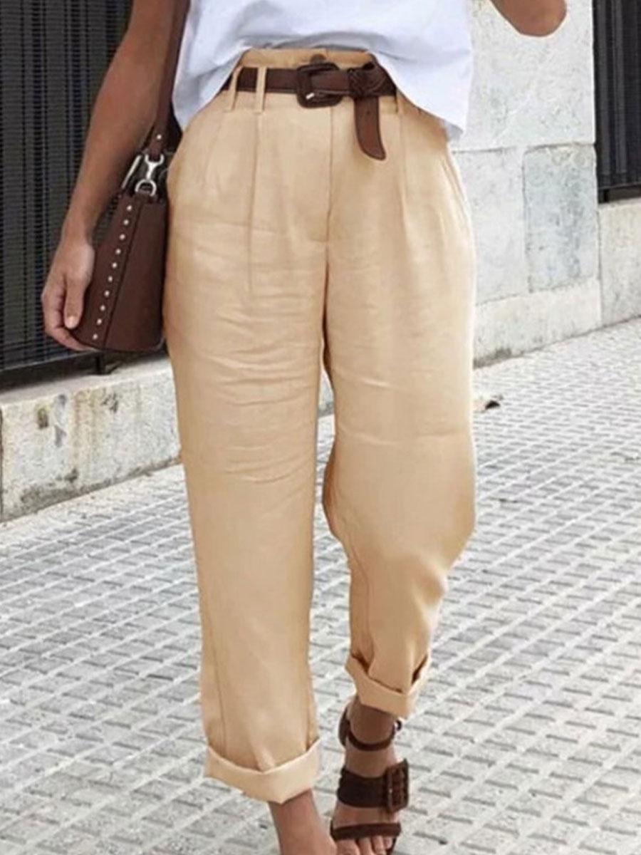 Casual Solid Color Loose Casual Pants