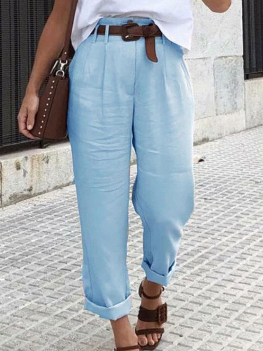 Casual Solid Color Loose Casual Pants