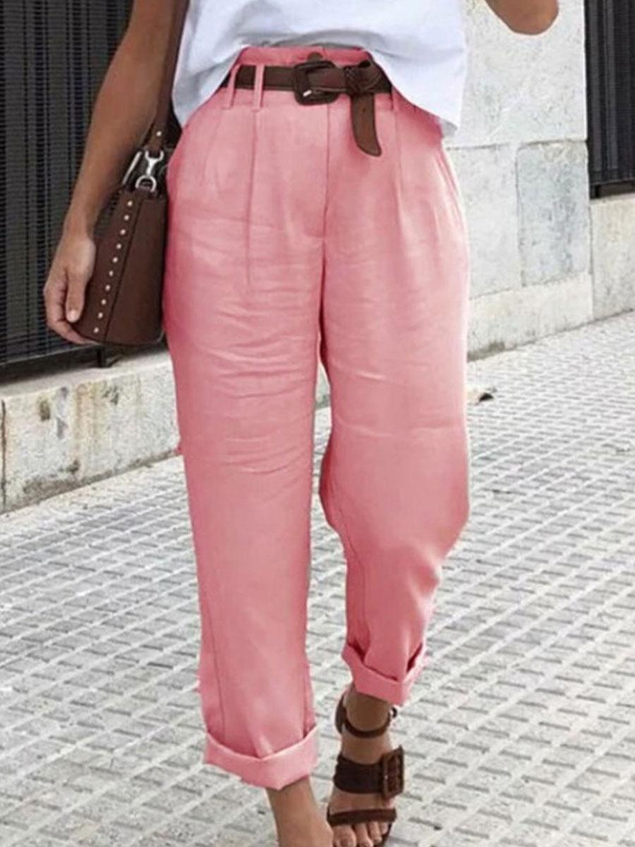 Casual Solid Color Loose Casual Pants