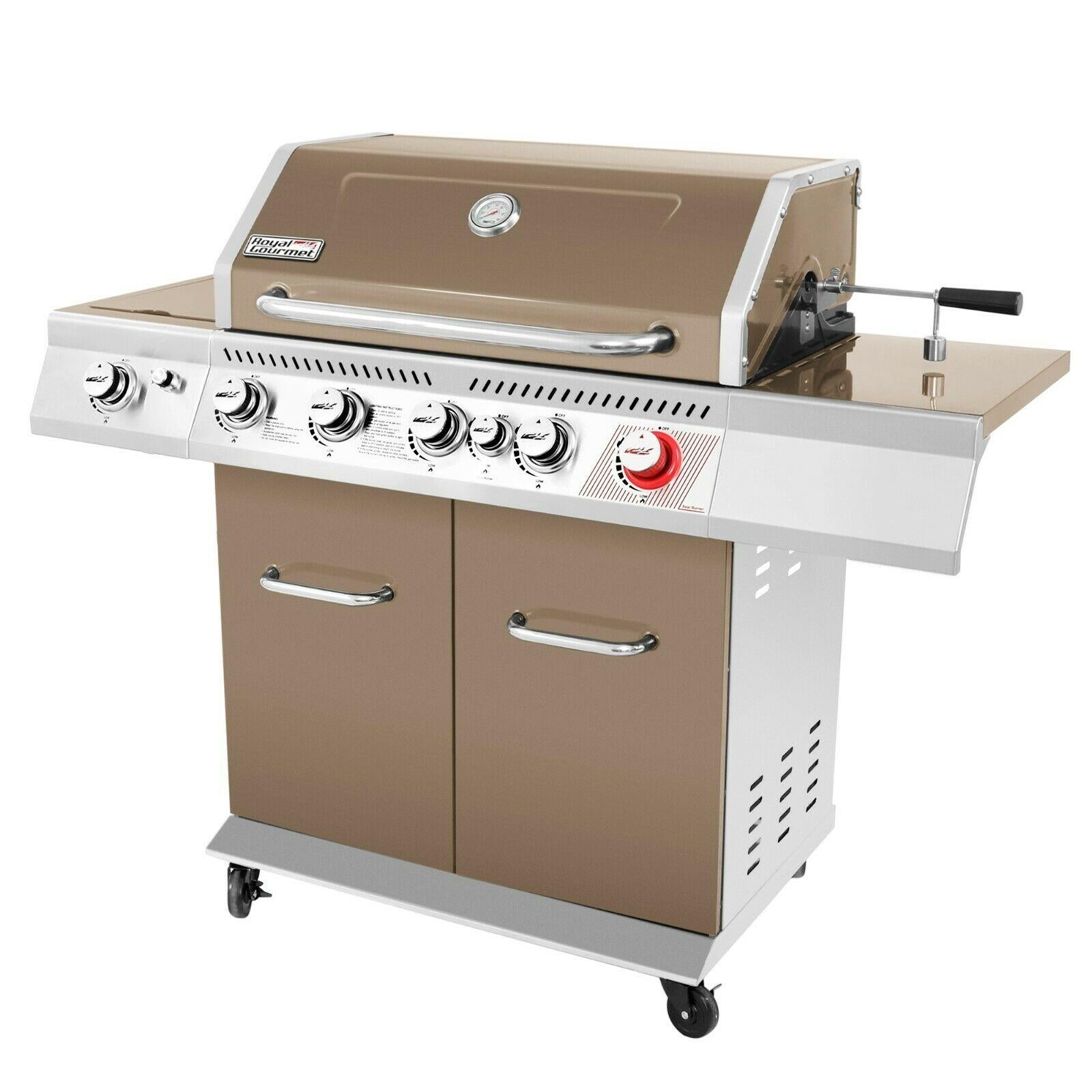 5-Burner Barbecue Cabinet Style Propane Gas Grill Coffee GA5403C