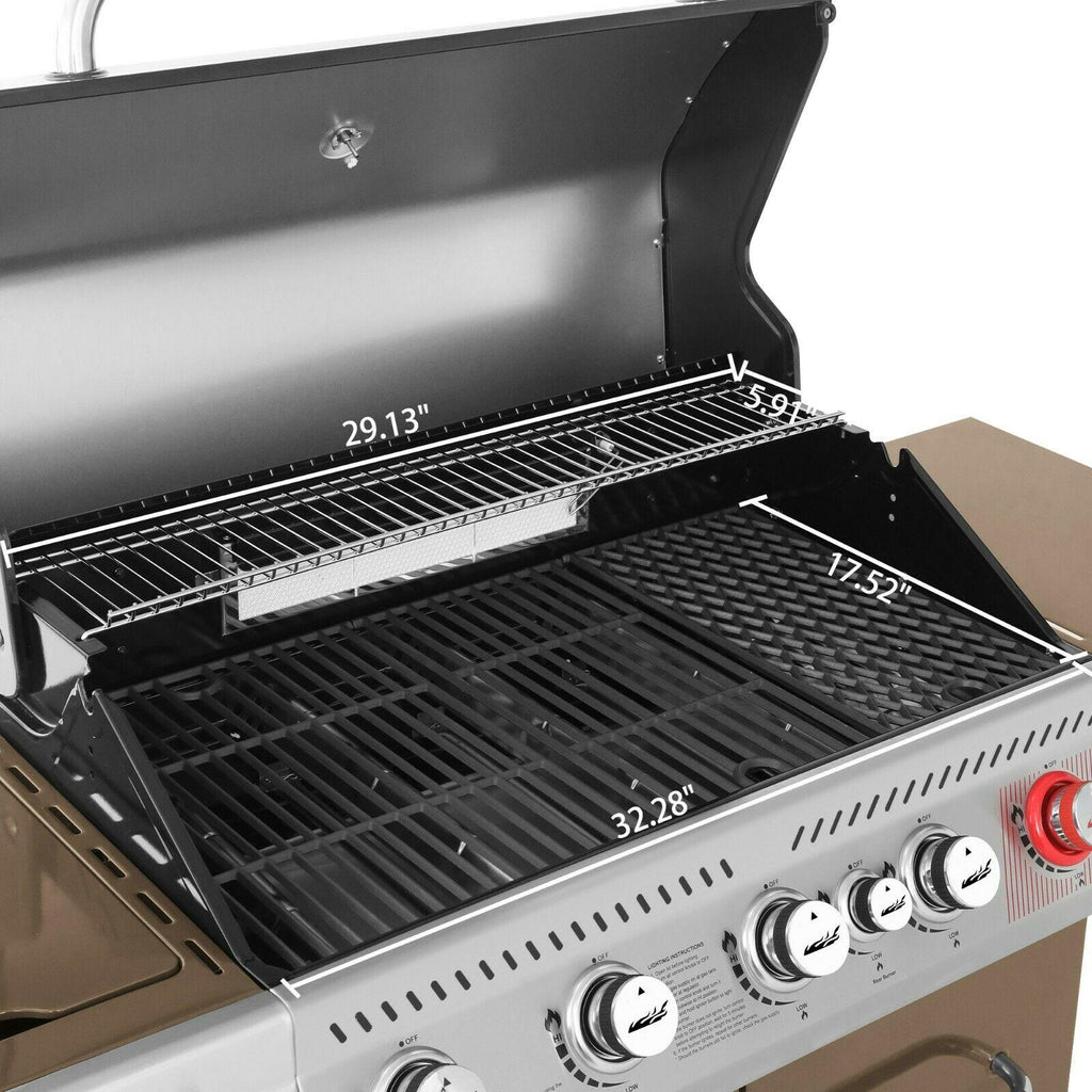 5-Burner Barbecue Cabinet Style Propane Gas Grill Coffee GA5403C
