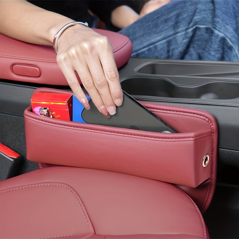 Upgrade Your Car with a PU Leather Seat Gap Manager - Keep Your Belongings Secure &amp; Organized!