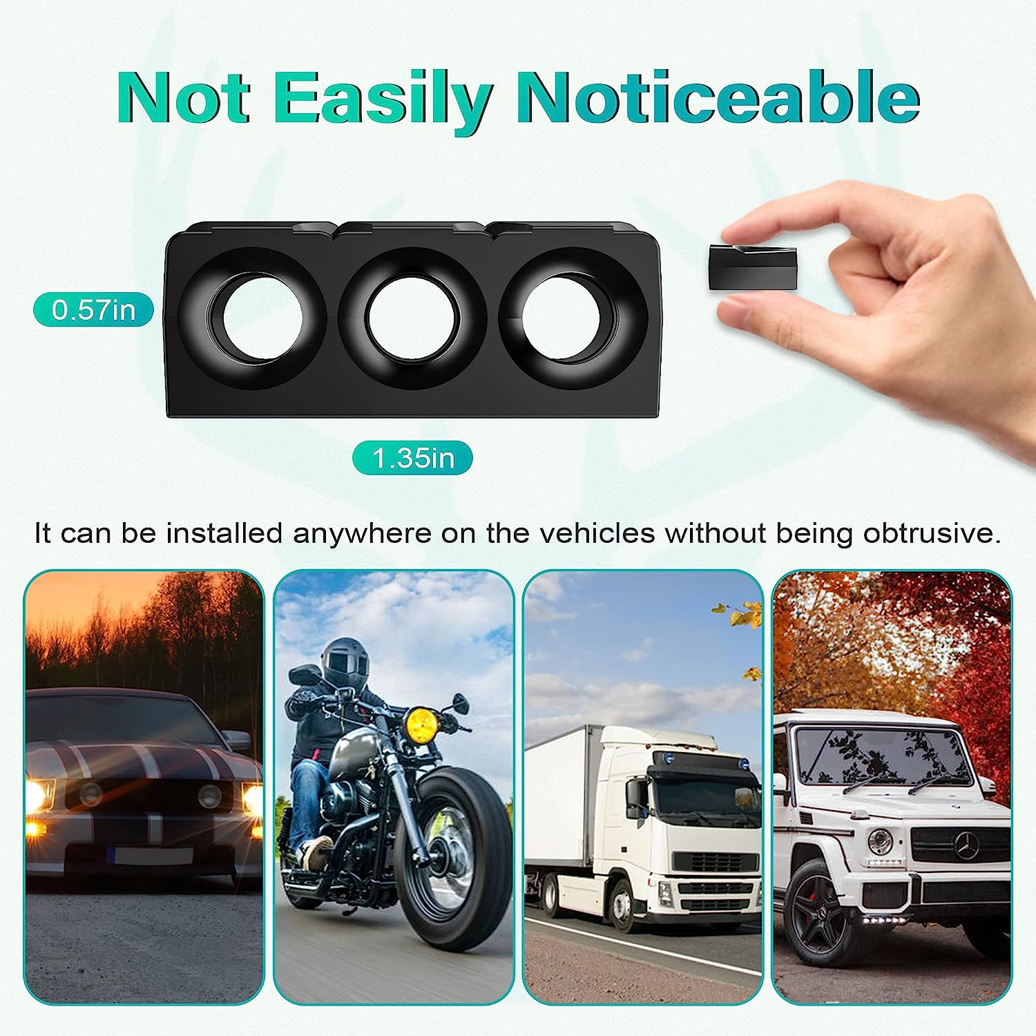 Elook Upgraded Deer Whistles for Car, Deer Horn for Car, Save Deer Whistle for Vehicles, Trunks, Motorcycle, Three-Horn, 2 Pack (Patented Product)