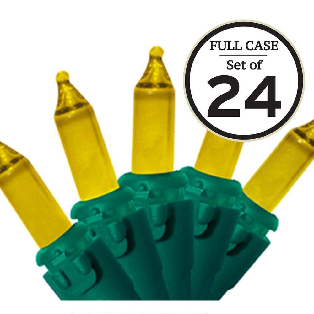 er Series Gold 100-Light with Green Wire Mini Light Set (Set of 24)