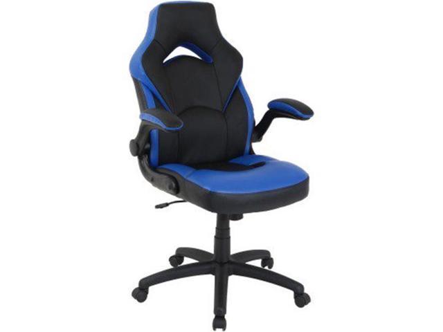 LLR84386 Bucket Seat High-Back Gaming Chair, Blue &amp; Black