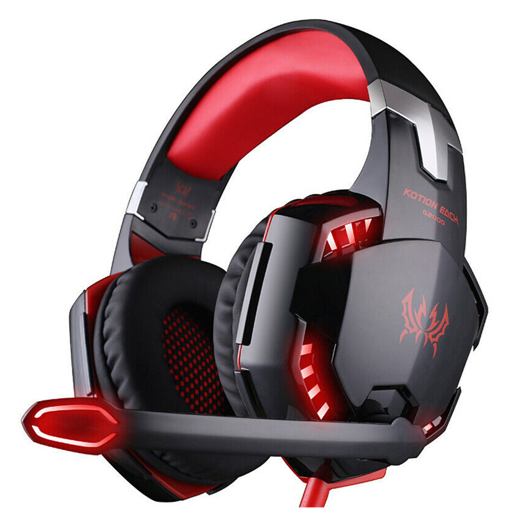 G2000 Gaming Headset: Experience Immersive Audio With Noise Cancelling Mic, LED Lights &amp; Soft Memory Earmuffs
