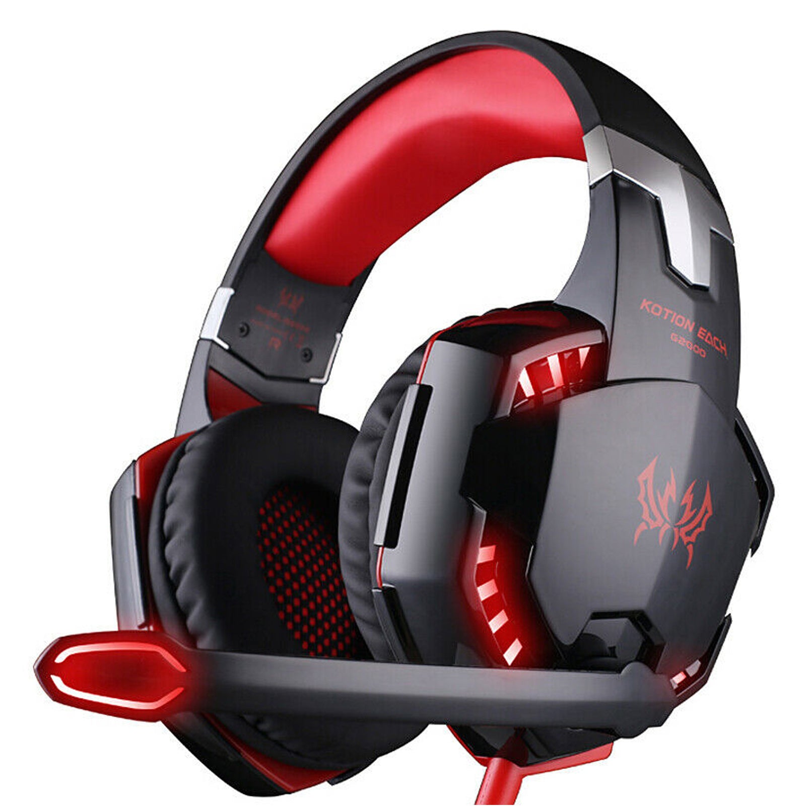 G2000 Gaming Headset: Experience Immersive Audio With Noise Cancelling Mic, LED Lights &amp; Soft Memory Earmuffs