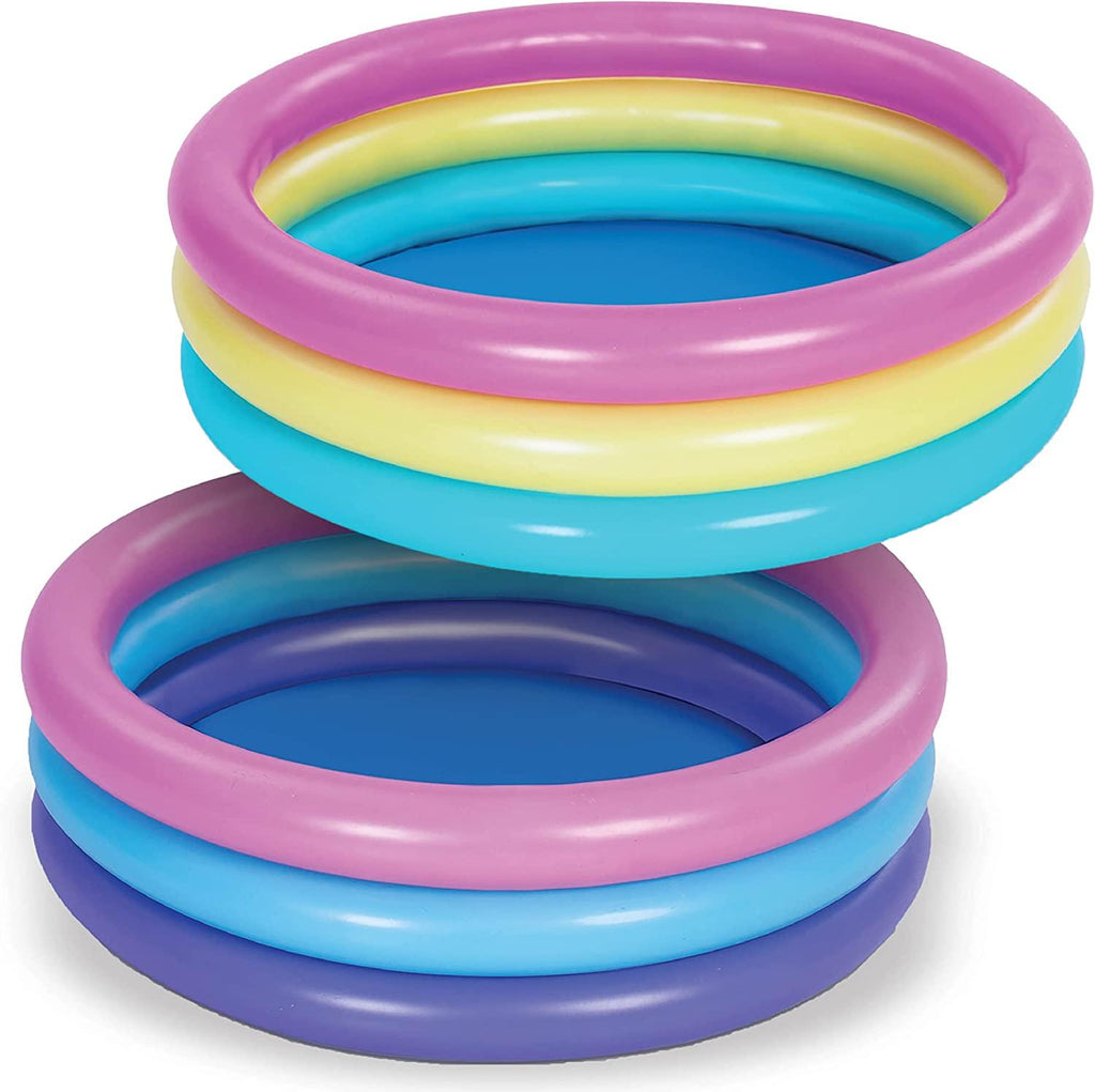 2 packs 34'' multicolor inflatable kiddie pools, baby swimming pool set, summer fun for kids water pool pit ball pool indoor&amp;outdoor (34’’ x 10’’)