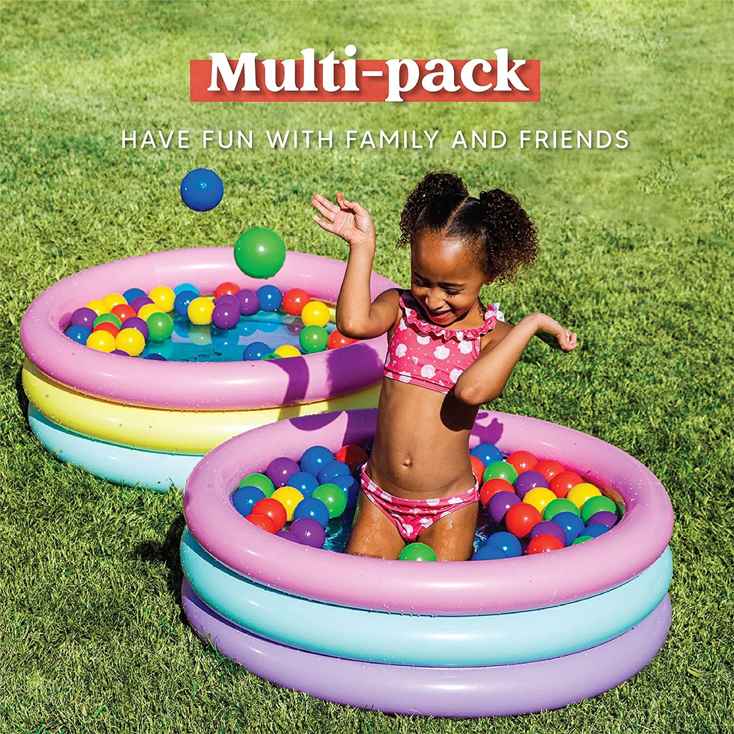 2 packs 34'' multicolor inflatable kiddie pools, baby swimming pool set, summer fun for kids water pool pit ball pool indoor&amp;outdoor (34’’ x 10’’)