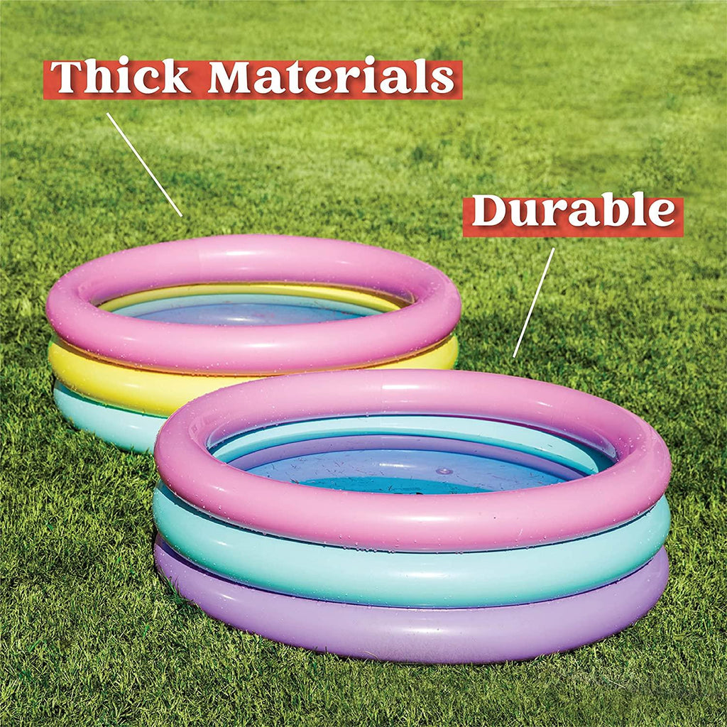 2 packs 34'' multicolor inflatable kiddie pools, baby swimming pool set, summer fun for kids water pool pit ball pool indoor&amp;outdoor (34’’ x 10’’)
