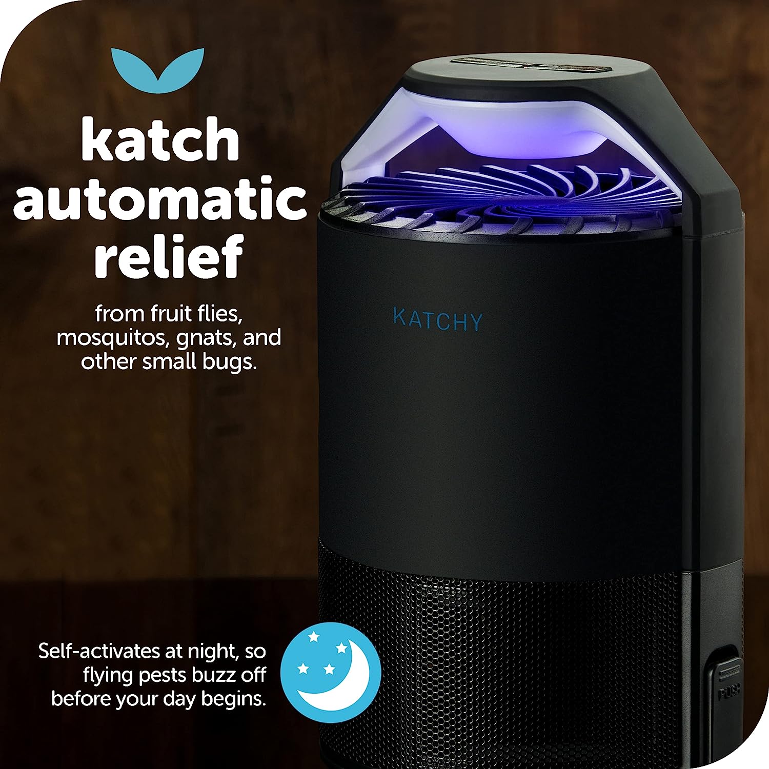 Katchy Automatic Indoor Insect Trap - Self-Activating Killer for Mosquitos, Gnats, Moths, Fruit Flies - Non-Zapper Traps for Inside Your Home - Catch Insects with Suction, Bug Light &amp; Sticky Glue