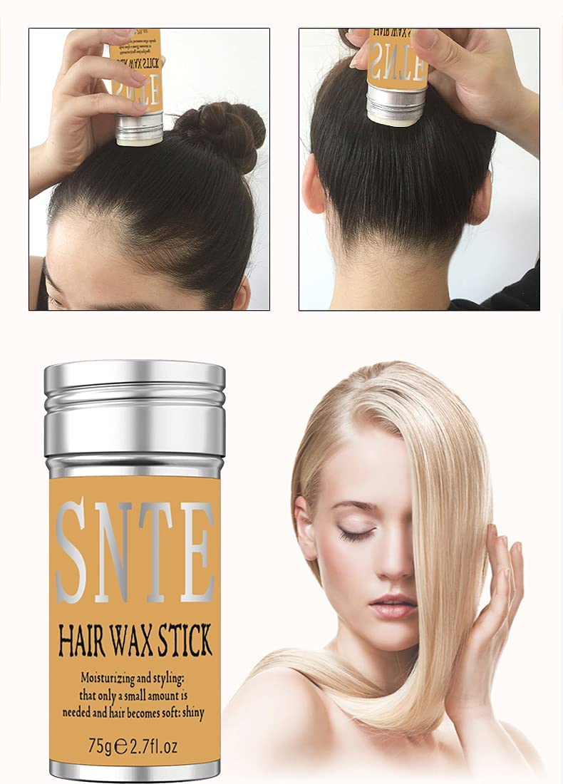 Hair Wax Stick, 3PCS-Wax Stick For Hair Wigs Slick Stick For Hair FlyAway &amp; Edge Frizz, No-white Chips &amp; No-Residue &amp; No-Greasy &amp; Easy to Absorb 2.7 Oz.(Pack of 3)