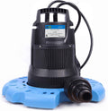 BACOENG Automatic Swimming Pool Cover Pump 2250GPH with Check Valve & Garden Hose Adapter, Wheels Attached, 25" Power Cord Submersible Water Pump for Pool Draining
