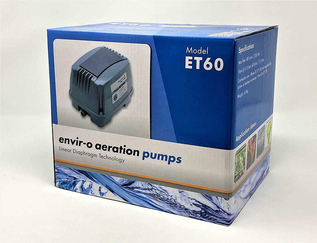 Blue Diamond ET60+ Plus - Septic or Pond Linear Diaphragm Air Pump with  Additional Air Filter
