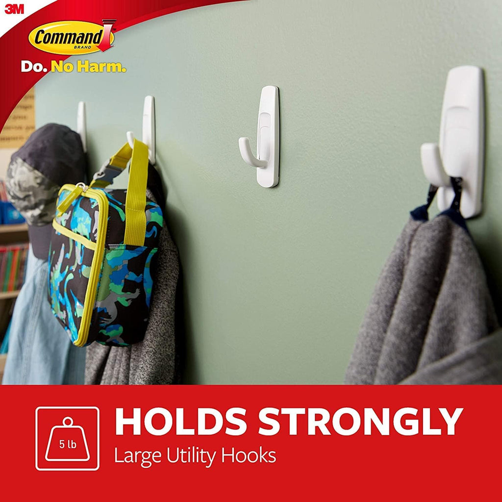 Command Wall Hooks Bundle - Command Small Wire Toggle Hooks 16 Hooks with Large Utility Hooks 7 Hooks, Command Strips Included
