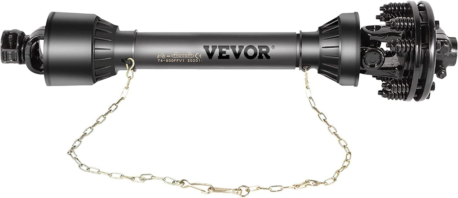 PTO Shaft, 1-3/8" PTO Drive Shaft, 6 Spline Both Ends PTO Driveline Shaft, Series 5 Tractor PTO Shaft, 43"-57" Brush Hog PTO Shaft, Black PTO Shaft w/Slip Clutch for Bush Hog/Finish Mower