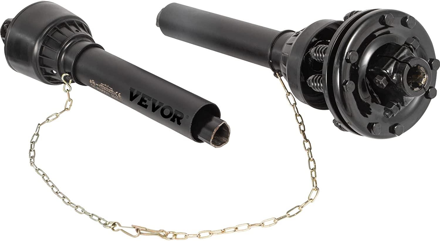 PTO Shaft, 1-3/8" PTO Drive Shaft, 6 Spline Both Ends PTO Driveline Shaft, Series 5 Tractor PTO Shaft, 43"-57" Brush Hog PTO Shaft, Black PTO Shaft w/Slip Clutch for Bush Hog/Finish Mower