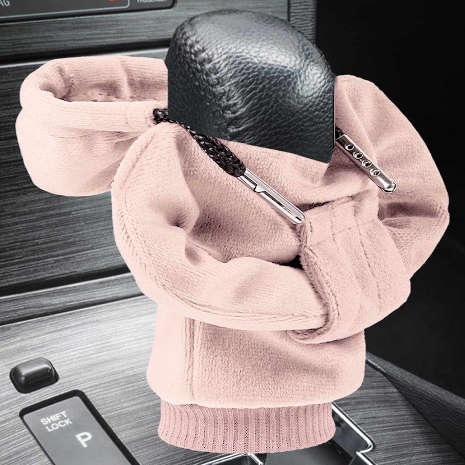ZHSMS Gear Shift Cover, Universal Shift Knob Cover, Funny Sweater Hoodie for Gearshift, 4.7 Inch Car Shifter Stick Protector Decoration(Pink)
