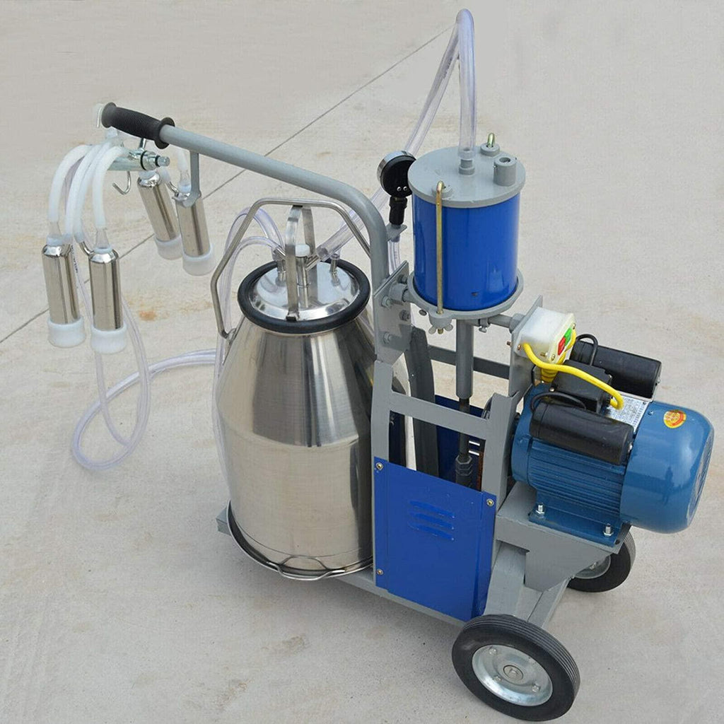 TBVECHI MilMachine, 25L Electric MilMachine Piston Vacuum Pump MilPump with Bucket,  Steel Cow MilMachine MilEquipment Milker Machine